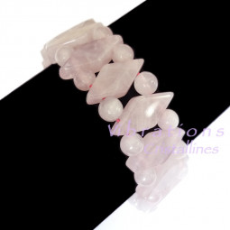Bracelet en Quartz Rose de Style Maya