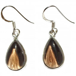 Boucles d'Oreilles en Quartz Fumé & Argent