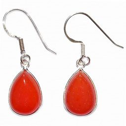 Boucles d'Oreilles en Cornaline & Argent