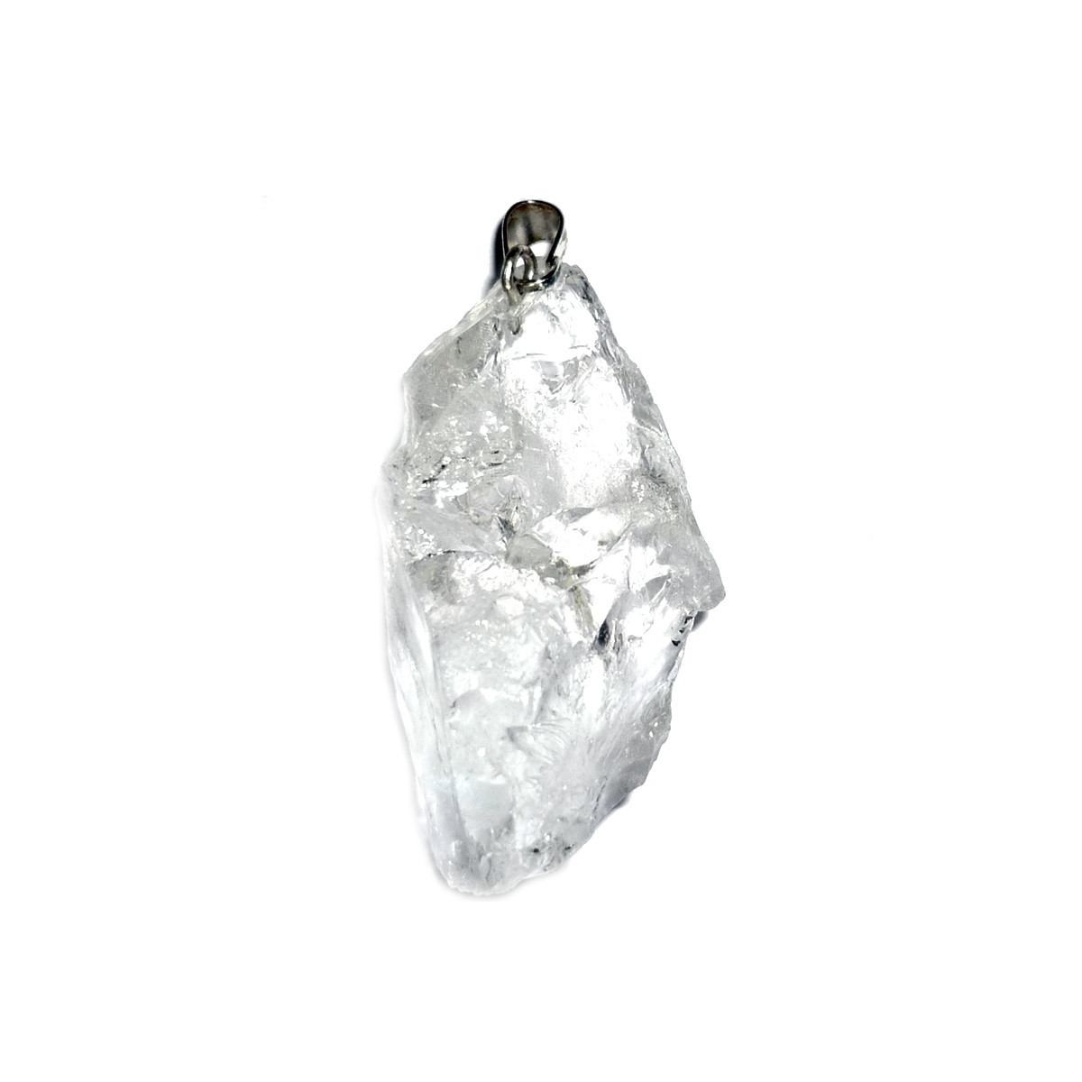 Pendentif Cristal de roche brut, montage plaqué or - Lithothérapie - Cristal  Essence