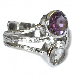 Bague Triangle d'Or en Argent