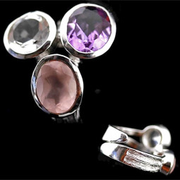 Bague Triangle d'Or en Argent