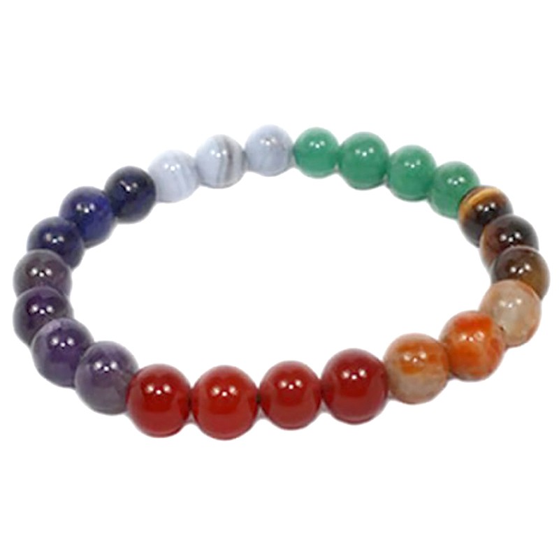 Bracelet 7 Chakras - Boules de 8mm