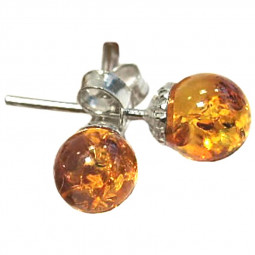 Boucles d'Oreilles en Ambre & Argent