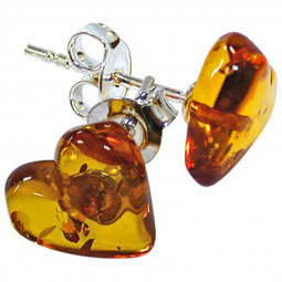 Boucles d'Oreilles en Ambre & Argent