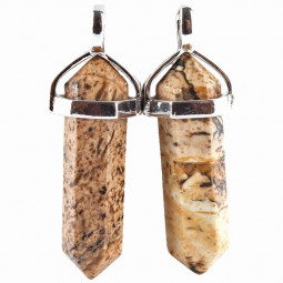 Pendentif Pointe en Jaspe Paysage