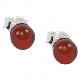 Boucles d'Oreilles en Cornaline & Argent