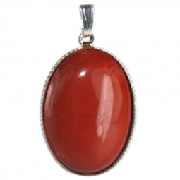 Pendentif Cabochon en Jaspe Rouge