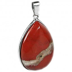 Pendentif Goutte en Jaspe Rouge