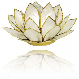 Bougeoir Photophore Lotus Blanc or