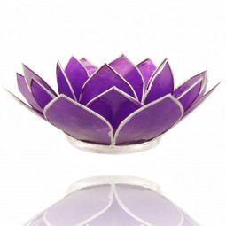 Bougeoir Photophore Lotus Violet argent