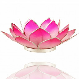 Photophore Lotus Rose argent