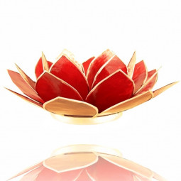 Bougeoir Photophore Lotus Rouge or