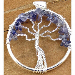 Pendentif Arbre de Vie en Iolite