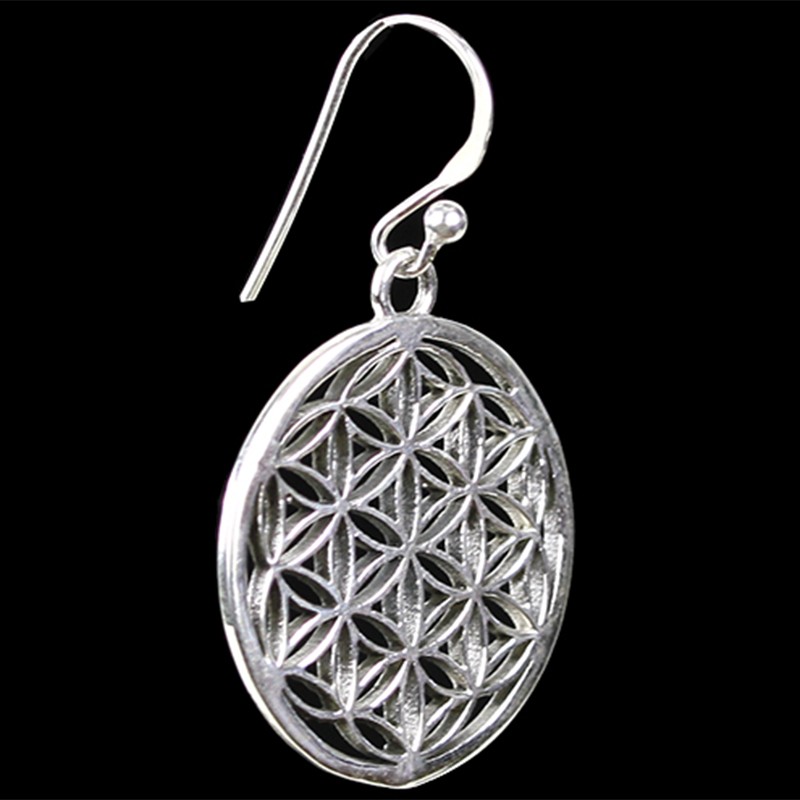 Boucles d'Oreilles Fleur de Vie en Argent