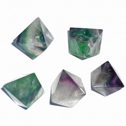 Octaèdre de Fluorite Multicolore - 15 grammes
