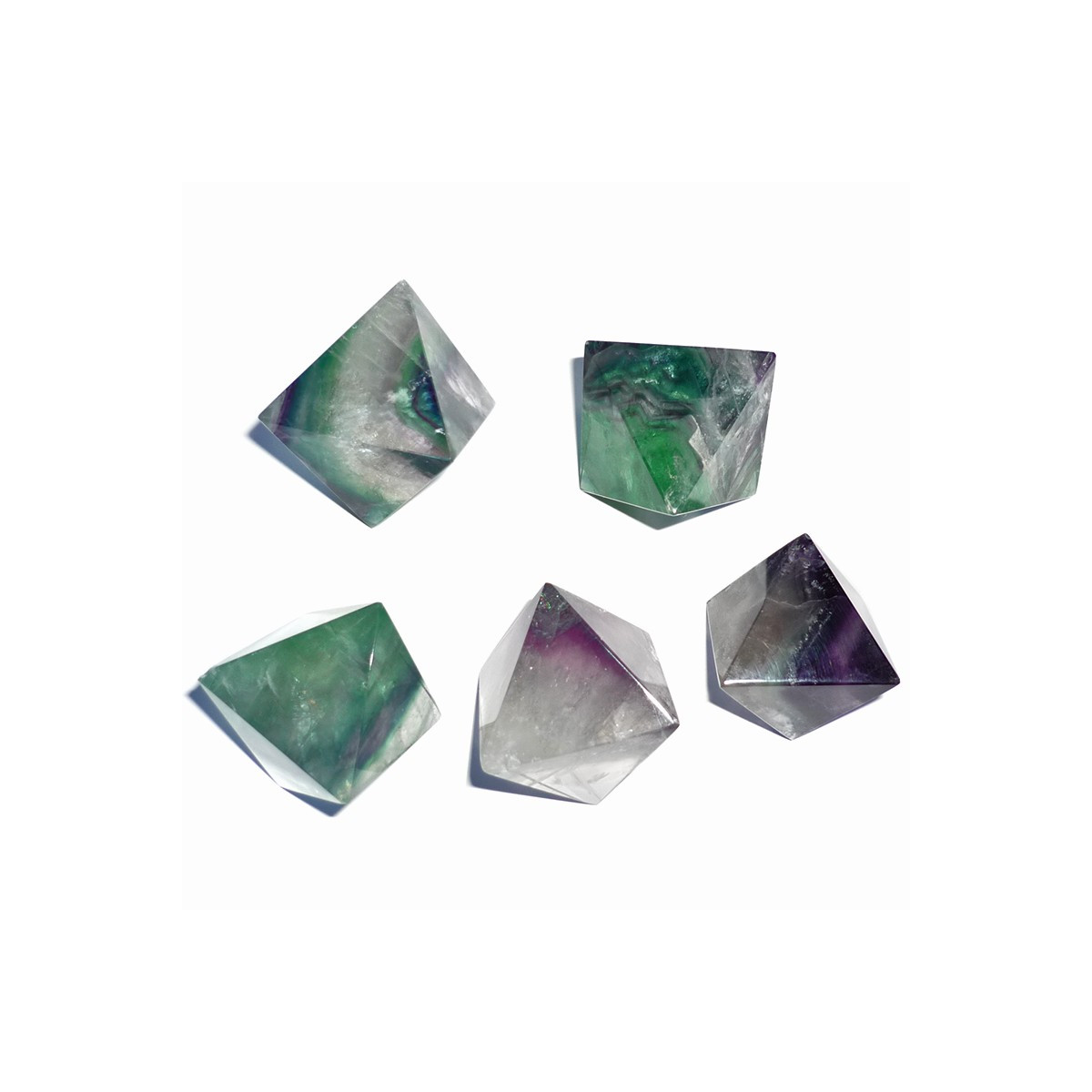 Octaèdre de Fluorite Multicolore - 15 grammes