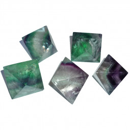 Octaèdre de Fluorite Multicolore - 15 grammes