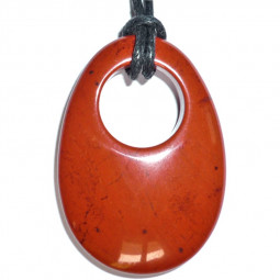 Pendentif Donut en Jaspe Rouge