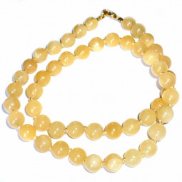 Collier Boules en Calcite Jaune