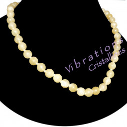 Collier Boules en Calcite Jaune