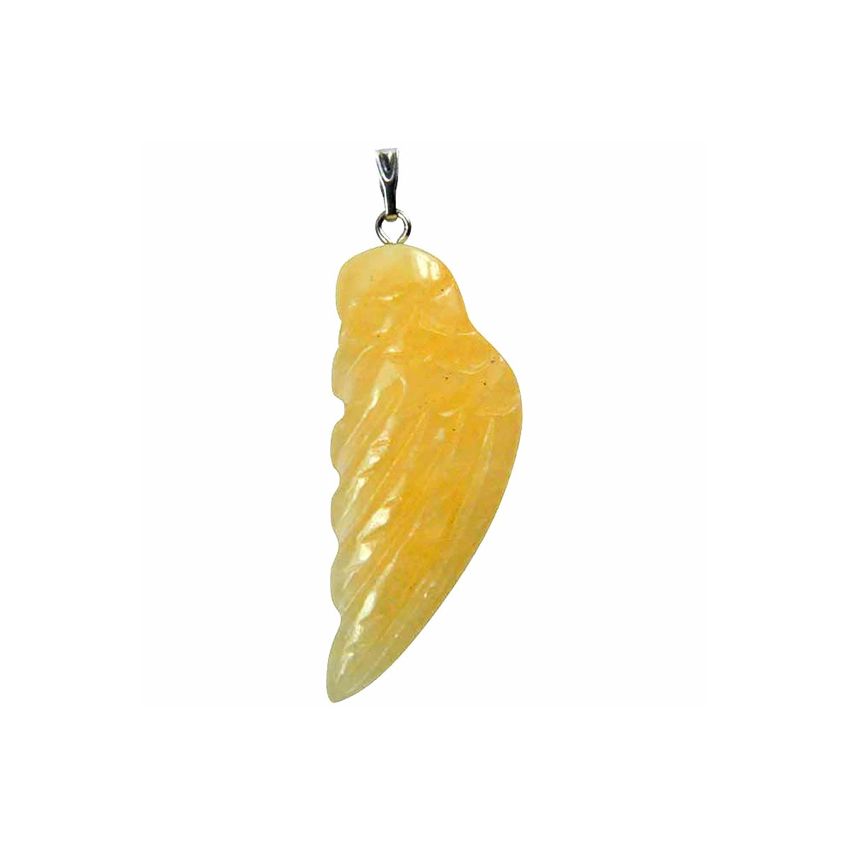 Pendentif Aile d'Ange en Calcite Jaune