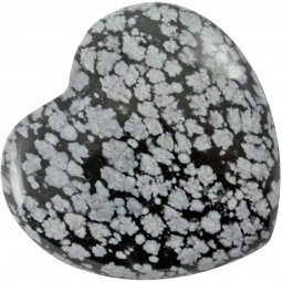 Coeur en Obsidienne Flocon de Neige