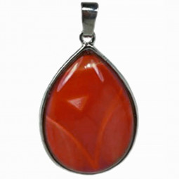 Pendentif Cabochon en Cornaline Vibrations Cristallines