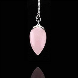 Pendule Goutte en Quartz Rose