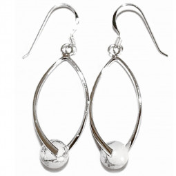 Boucles d'Oreilles en Howlite & Argent