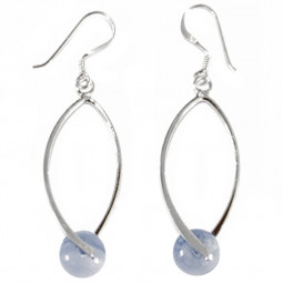 Boucles d'Oreilles en Calcédoine & Argent