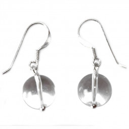 Boucles d'Oreilles en Cristal de Roche & Argent