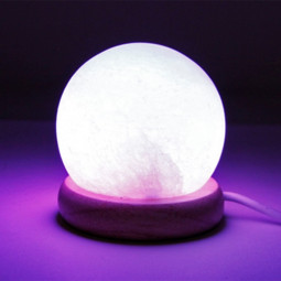 Lampe en Cristal de Sel BLANC de l'Himalaya LED USB - Ambiance Zen et Feng  Shui/Lampes de Sel de l'himalaya - La Boutique du Guérisseur