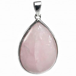 Pendentif Cabochon en Quartz Rose