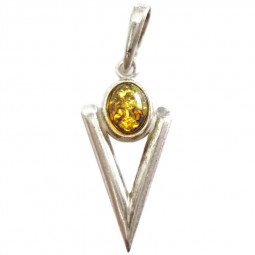 Pendentif Argent & Ambre