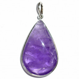 Pendentif Goutte en Améthyste et Argent