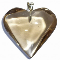 Pendentif Coeur en Quartz Fumé