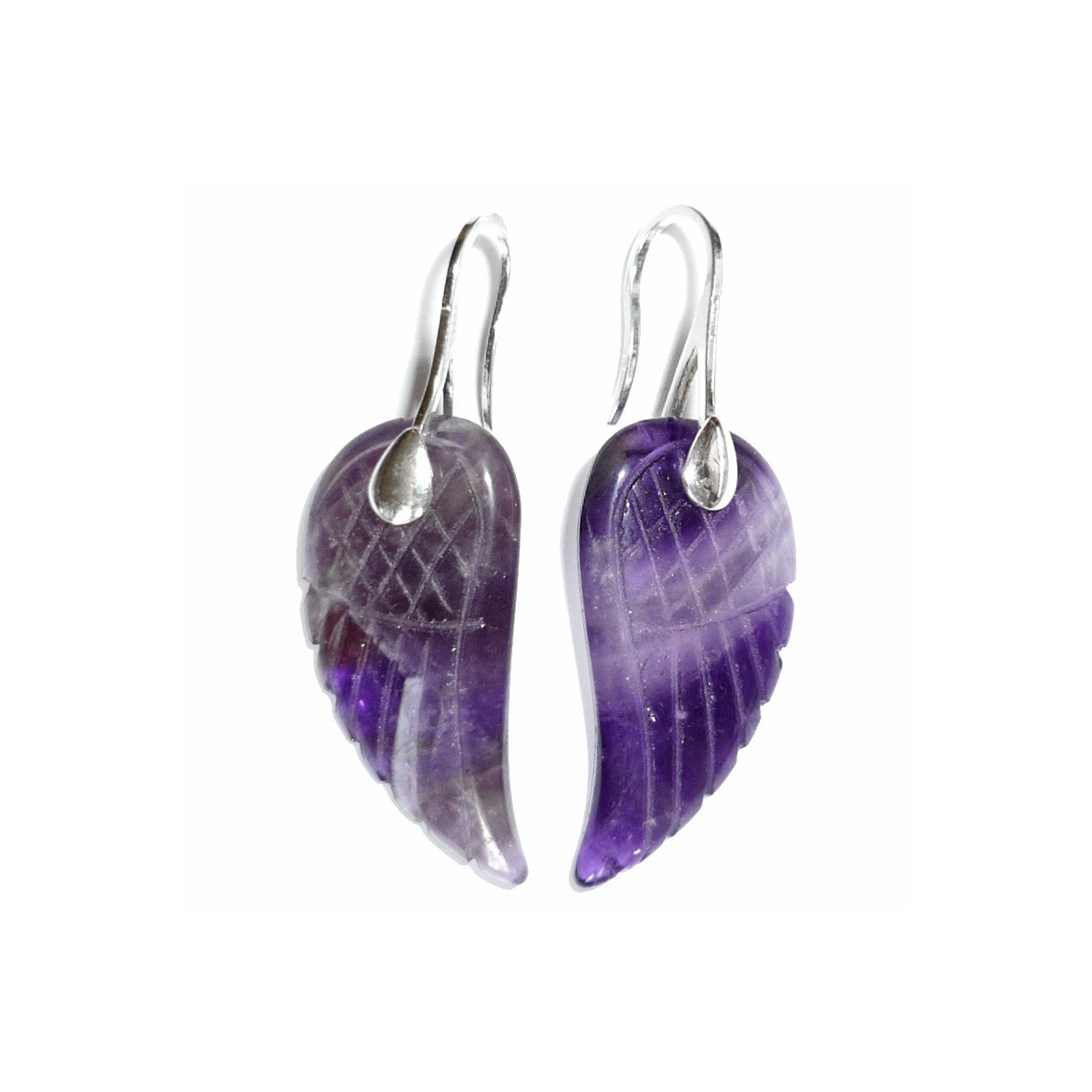 Boucles d'Oreilles en Améthyste & Argent