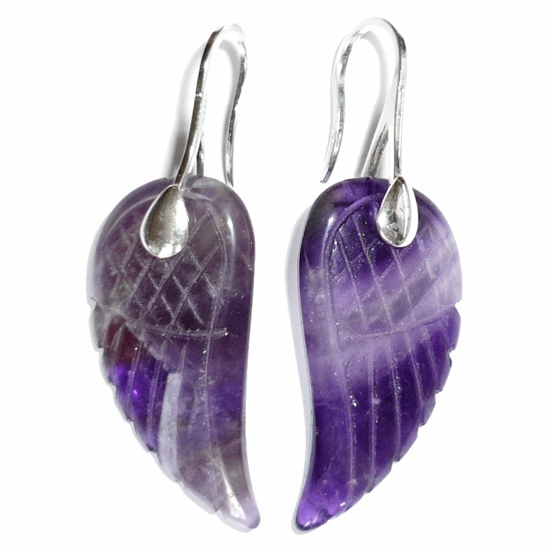 BdOA130 Boucles d'Oreille Argent Massif Améthyste ~ Boucles d'Oreille Nepal ~ Bijou Nepal ~ Bijou Tibet ~ Bijou Améthyste
