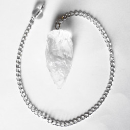 Pendule Brut en Cristal de Roche Vibrations Cristallines