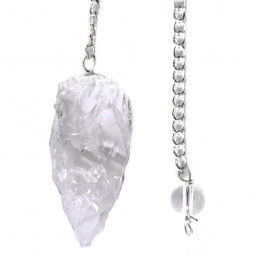 Pendule Brut en Cristal de Roche Vibrations Cristallines