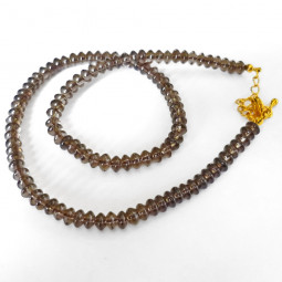 Collier en Quartz Fumé