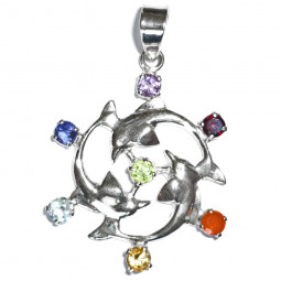 Pendentif Dauphins 7 Chakras