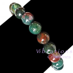 Bracelet Boules en Jaspe Héliotrope