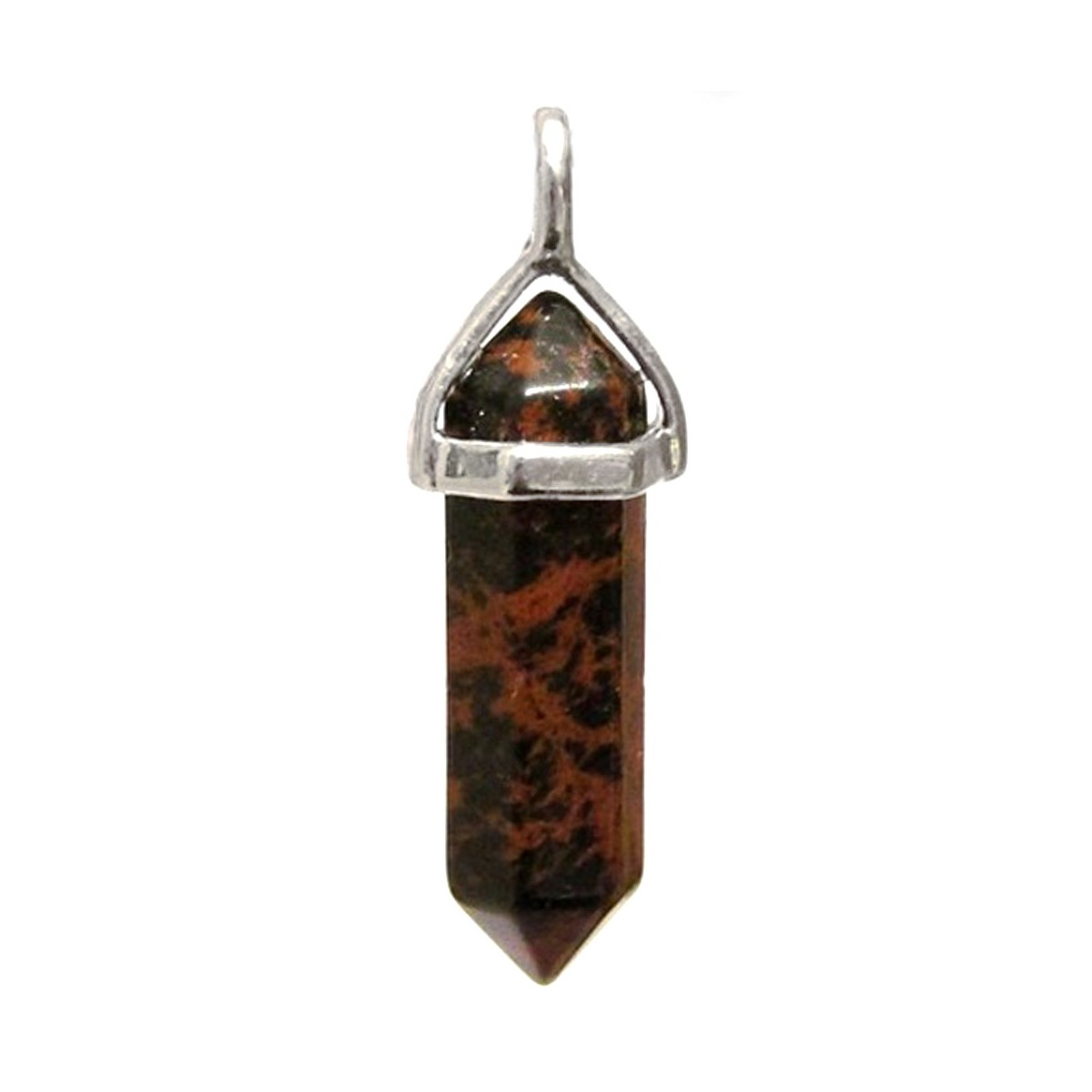 Pendentif Pointe en Obsidienne Rouge