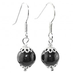 Boucles d'Oreilles en Tourmaline & Argent Vibrations Cristallines