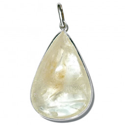 Pendentif Goutte en Citrine et Argent