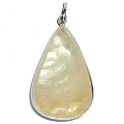 Pendentif Goutte en Citrine et Argent