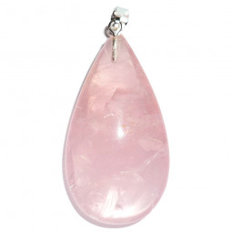 Pendentif Goutte en Quartz Rose
