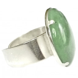 Bague Argent & Aventurine Verte